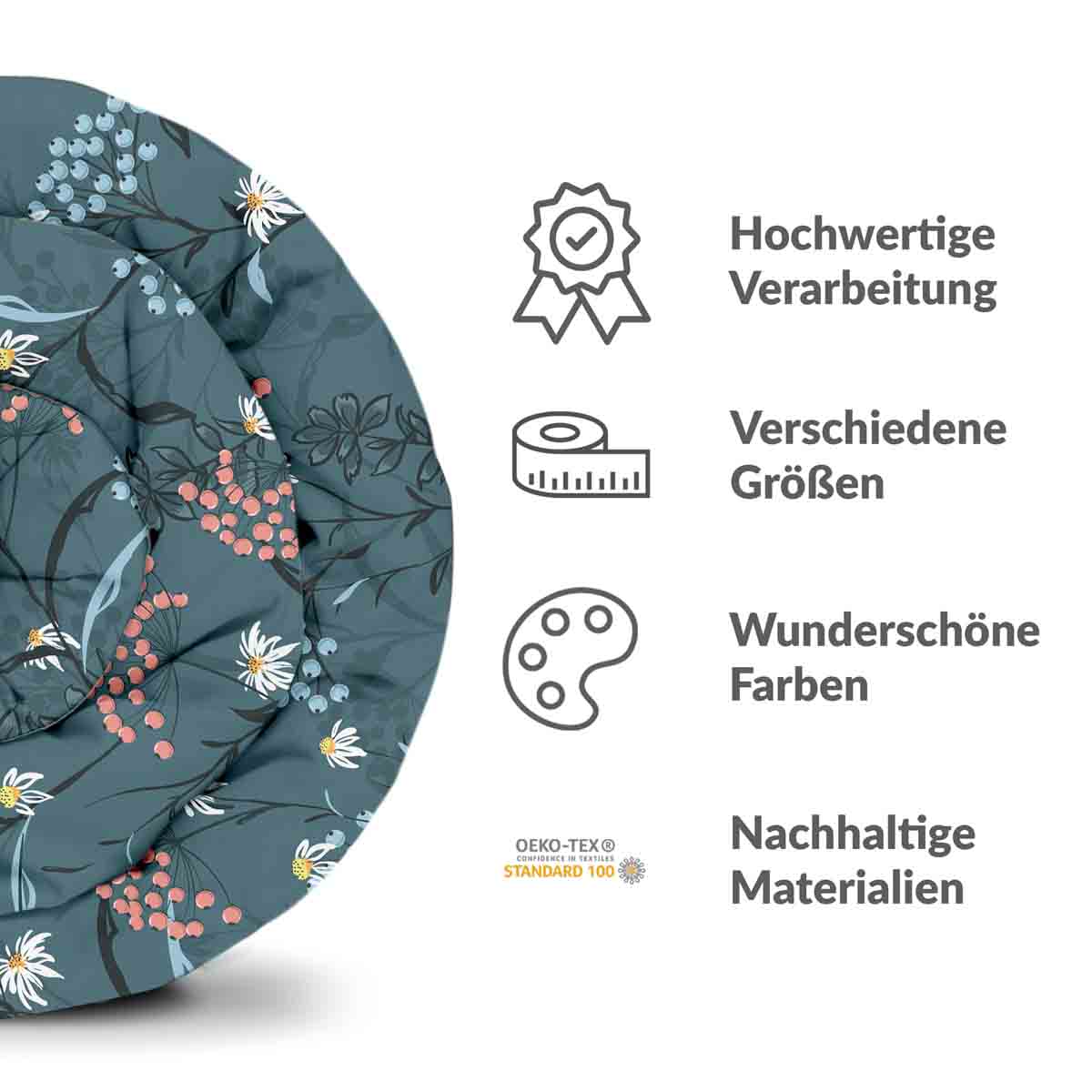 Original Therapiedecke - Baumwollbezug Frühlingsblumen