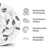 Original Therapiedecke - Baumwollbezug mit schwarzen Autos