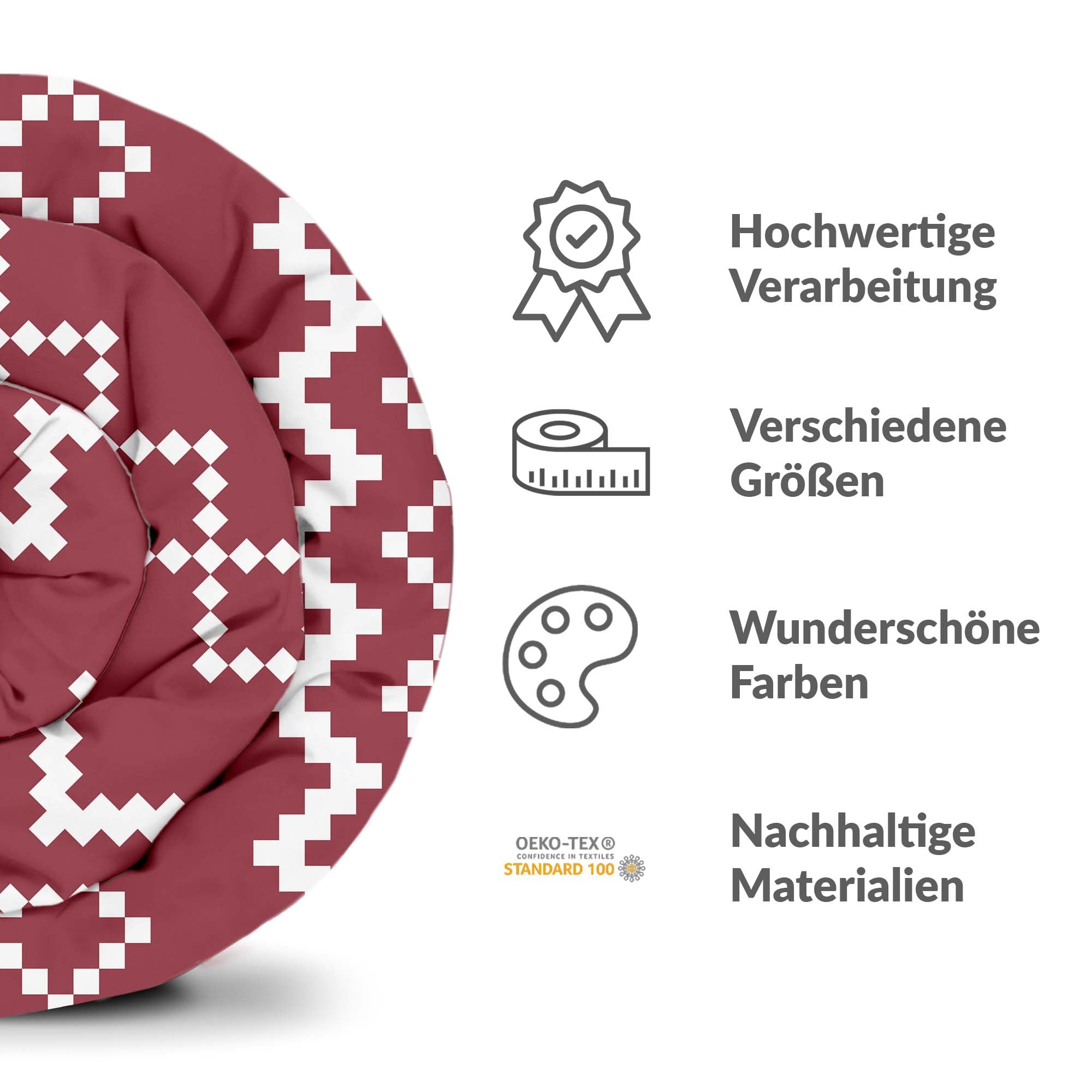 Original Therapiedecke - Baumwoll Bettwäsche Set mit rotem Weihnachtsmuster