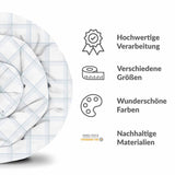 Original Therapiedecke - Baumwollbezug Weiß Blau Kariert