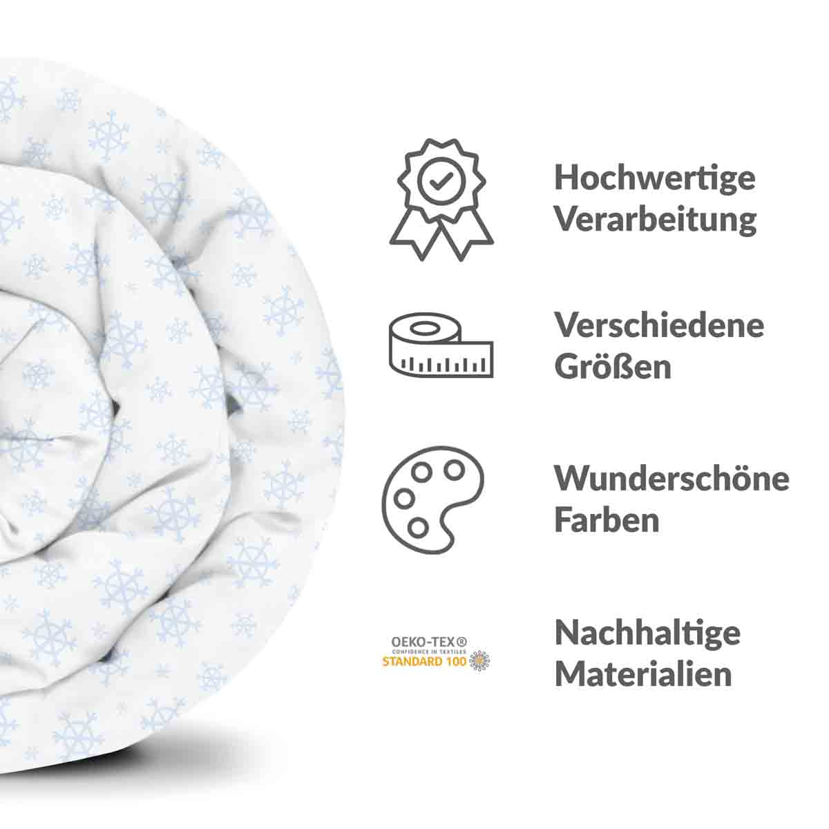 Original Therapiedecke - Baumwoll Bettwäsche Set Schneeflocken