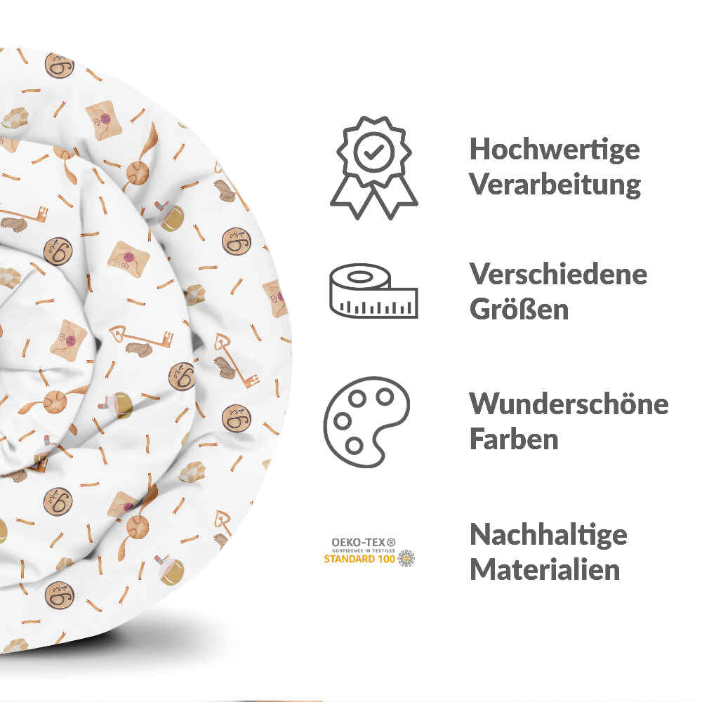 Original Therapiedecke - Baumwoll Bettwäsche Set Weiß mit Schnatz