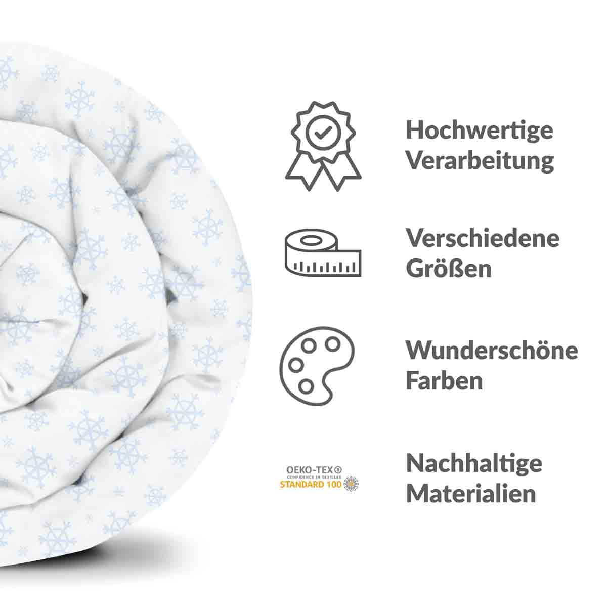 Original Therapiedecke - Baumwollbezug Schneeflocken