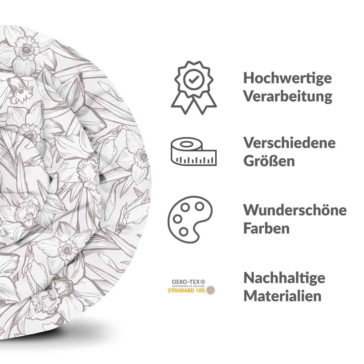 Original Therapiedecke - Baumwollbezug mit Narzissen