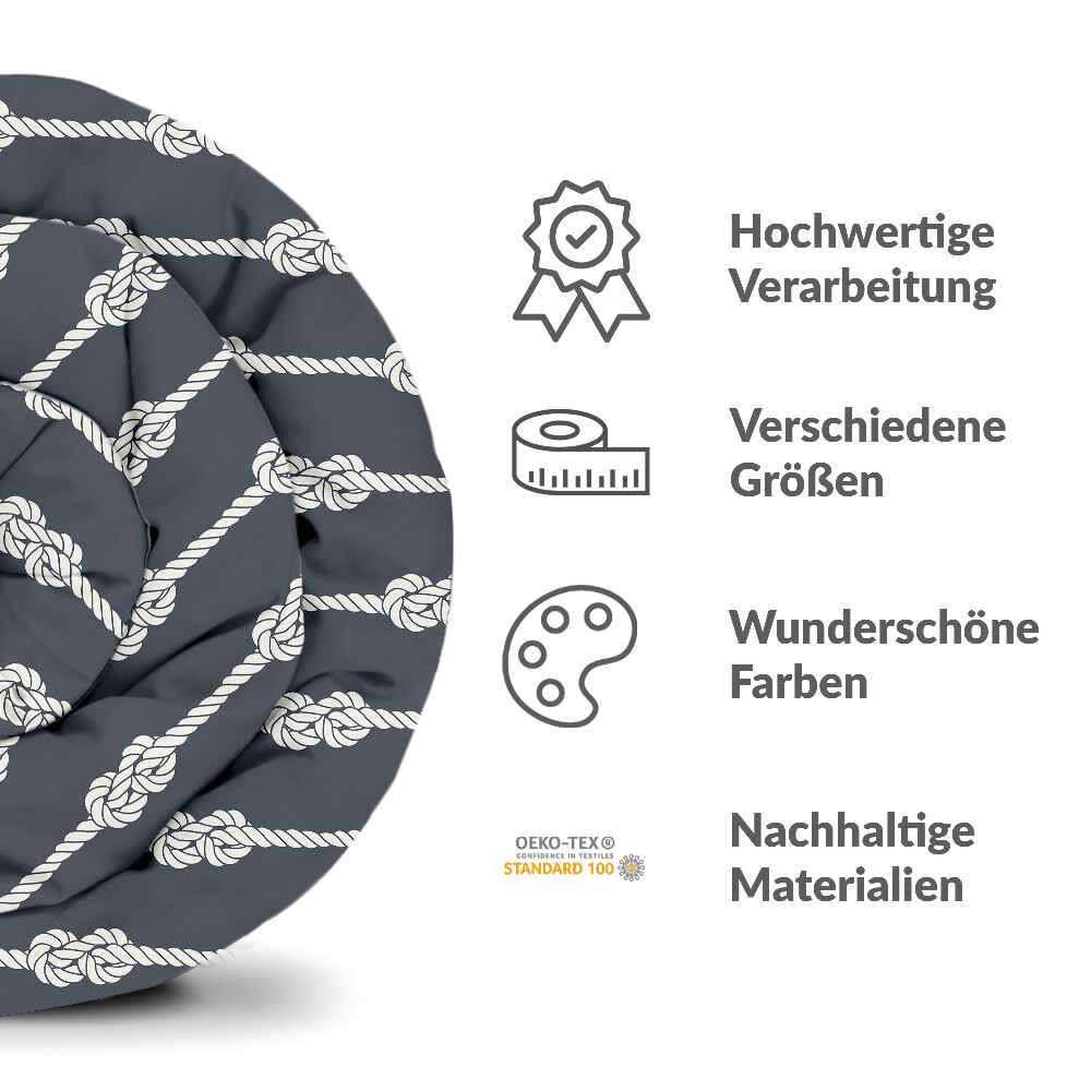 Original Therapiedecke - Baumwollbezug Seemannsknoten