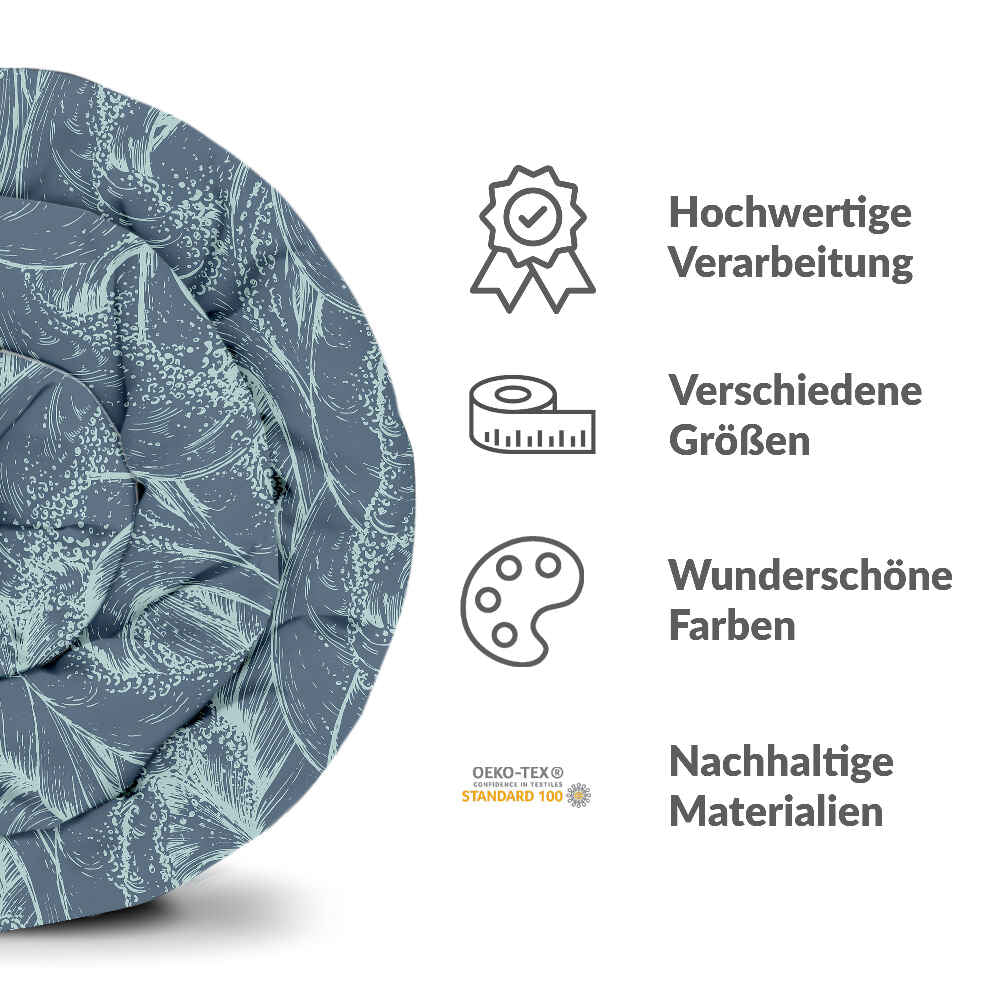 Original Therapiedecke - Baumwoll Bettwäsche Set Wellen im Meer