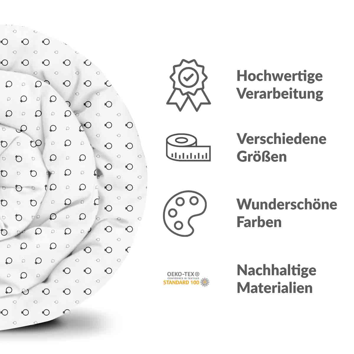 Original Therapiedecke - Baumwollbezug Weiß mit Verlobungsringen