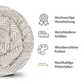 Original Therapiedecke - Baumwollbezug Beige mit Streifen