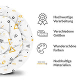 Original Therapiedecke - Baumwollbezug Weiß mit gelben Dreiecken