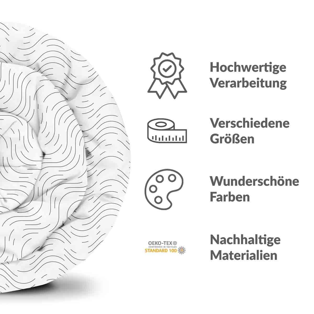 Original Therapiedecke - Baumwollbezug Schwarze Funkwellen