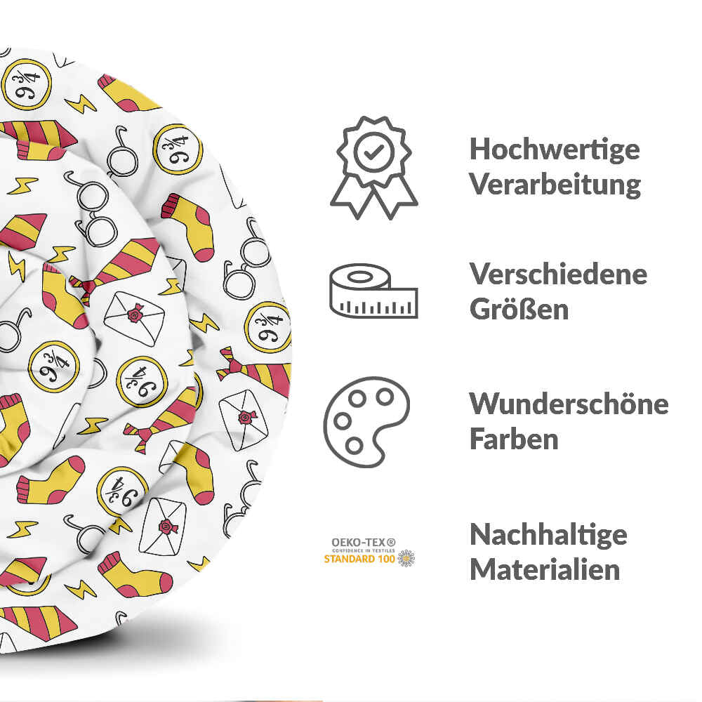 Original Therapiedecke - Baumwoll Bettwäsche Set Weiß Zauberei Schule