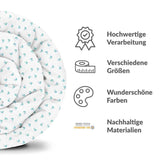 Original Therapiedecke - Baumwollbezug Weiß mit blauen Herzchen