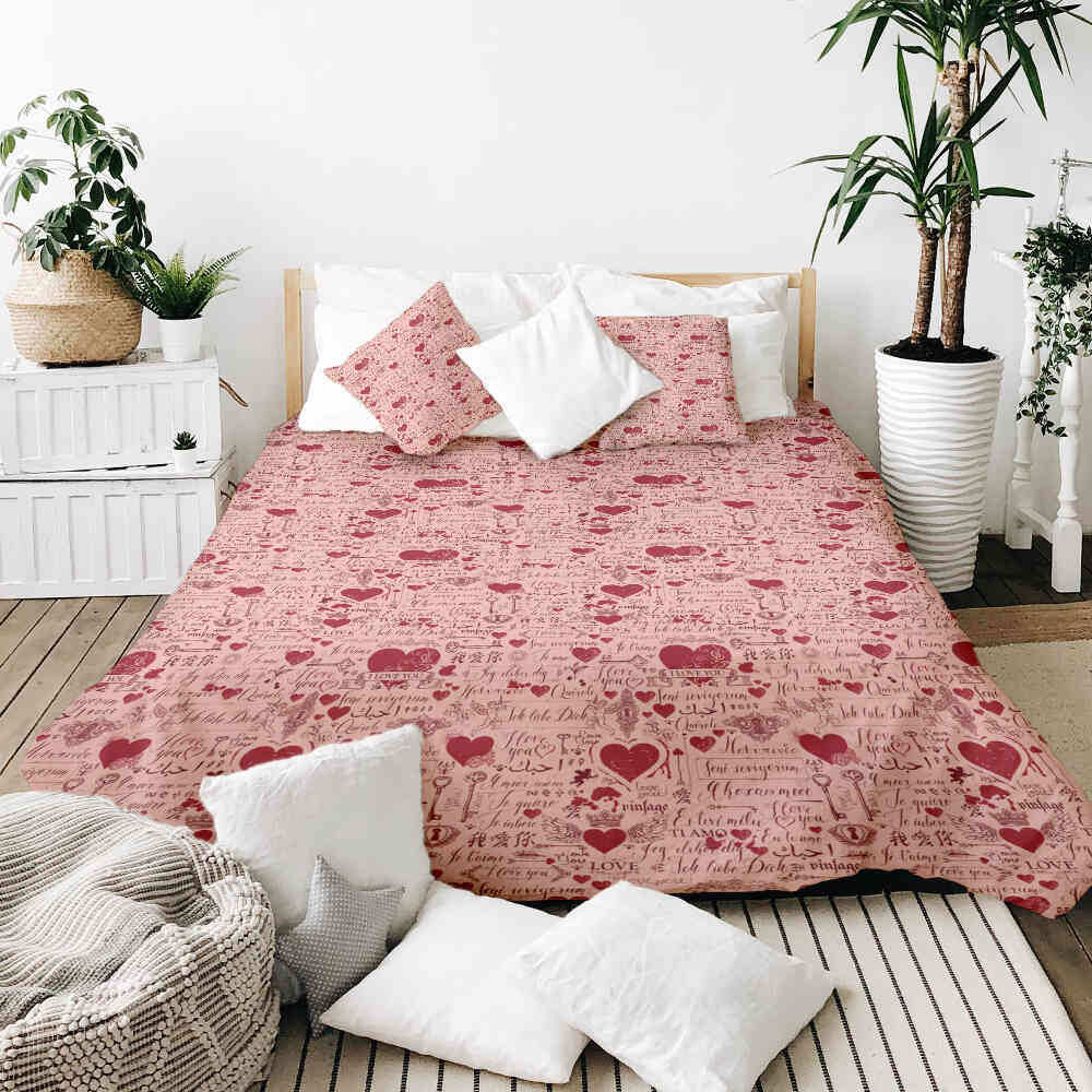 Original Therapiedecke - Baumwollbezug Rosa Ich liebe Dich