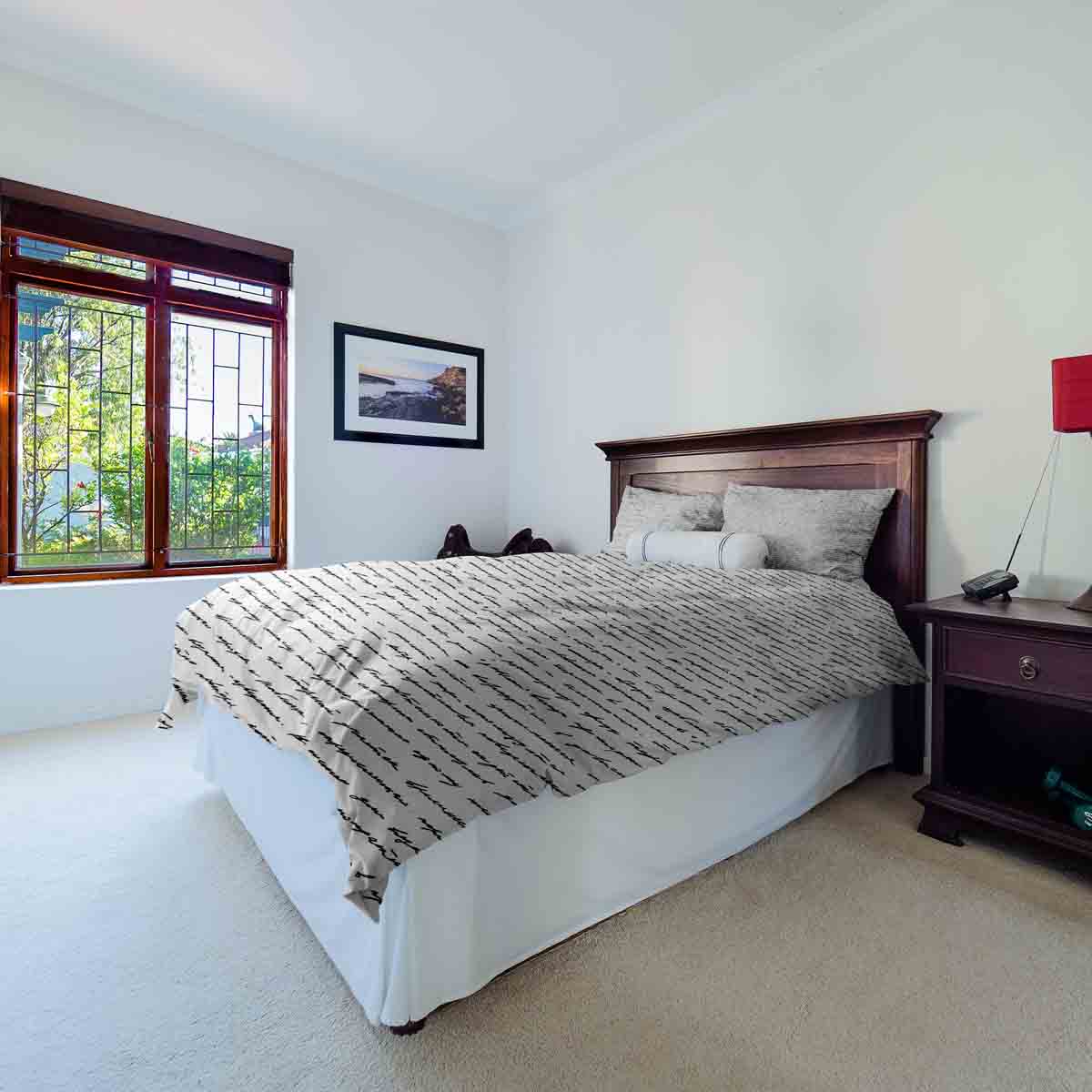 Original Therapiedecke - Baumwoll Bettwäsche Set Weiß mit Schriftzug