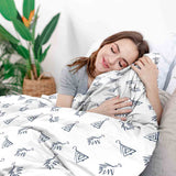 Original Therapiedecke - Baumwollbezug Weiß mit Boho Ohrringen