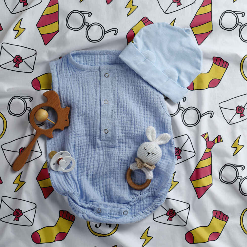 Original Therapiedecke - Baumwoll Bettwäsche Set Weiß Zauberei Schule