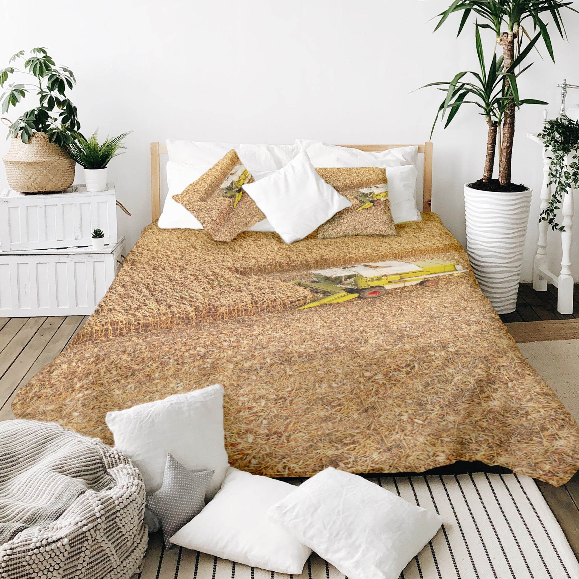 Original Therapiedecke - Baumwoll Bettwäsche Set Trecker auf Feld