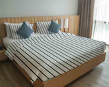 Original Therapiedecke - Baumwollbezug Weiß mit schwarzen Streifen