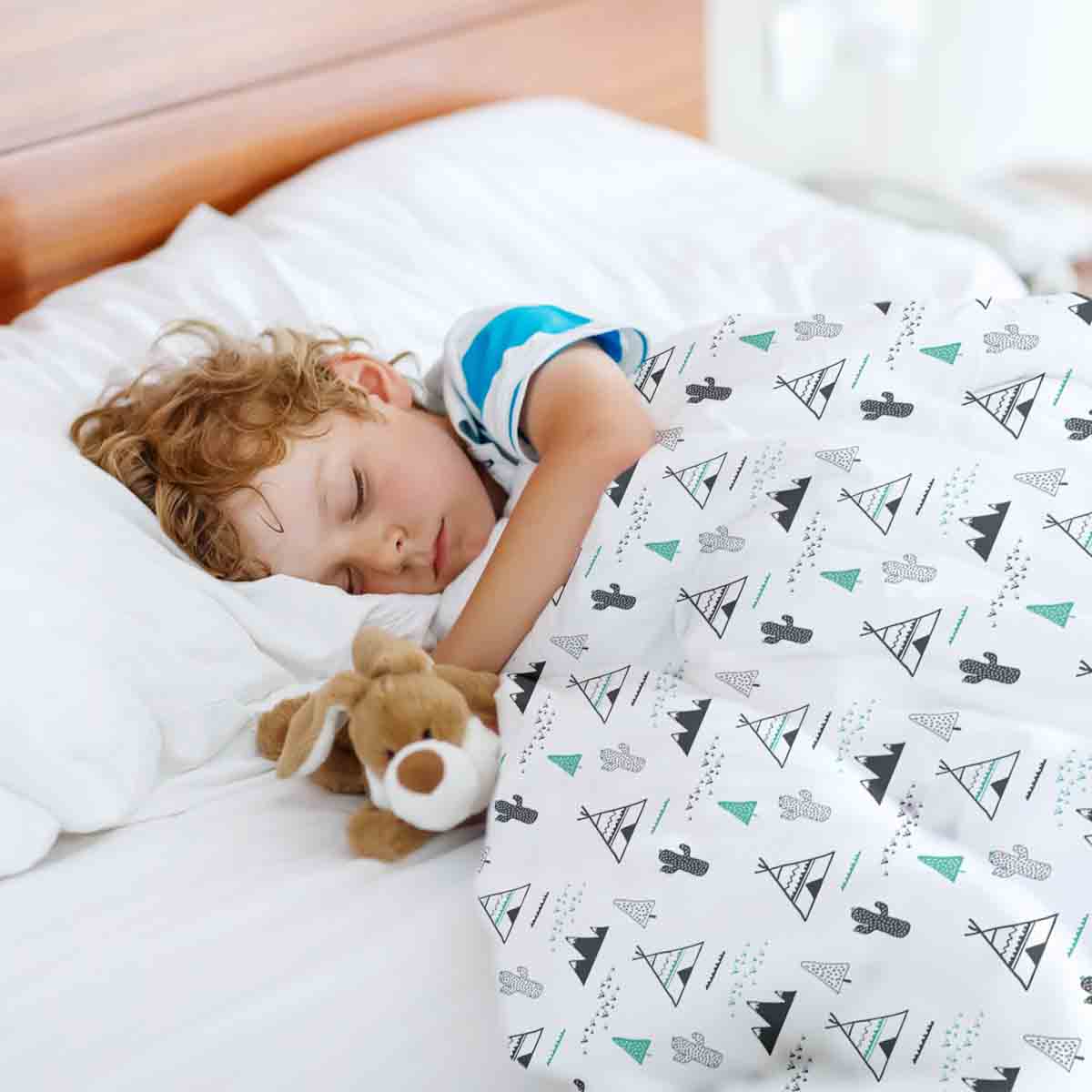 Original Therapiedecke - Baumwollbezug Weiß Indianer