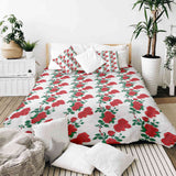 Original Therapiedecke - Baumwollbezug Weiß mit Rosenstrauch