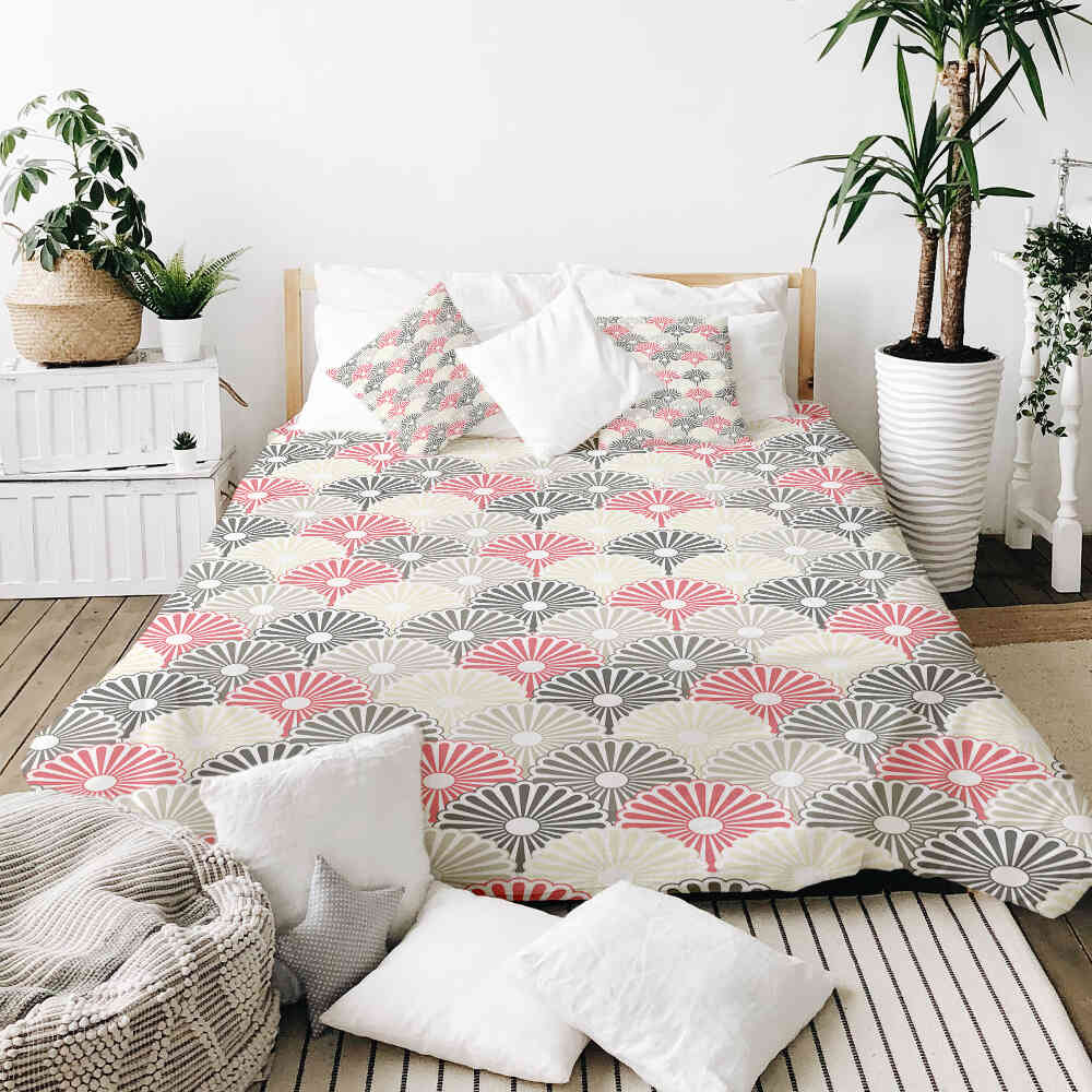 Original Therapiedecke - Baumwoll Bettwäsche Set bunte abstrakte Blumen