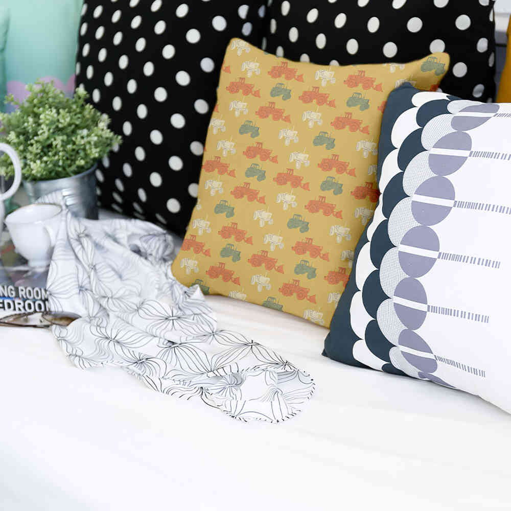 Gesundheitskissen Orange mit Treckern