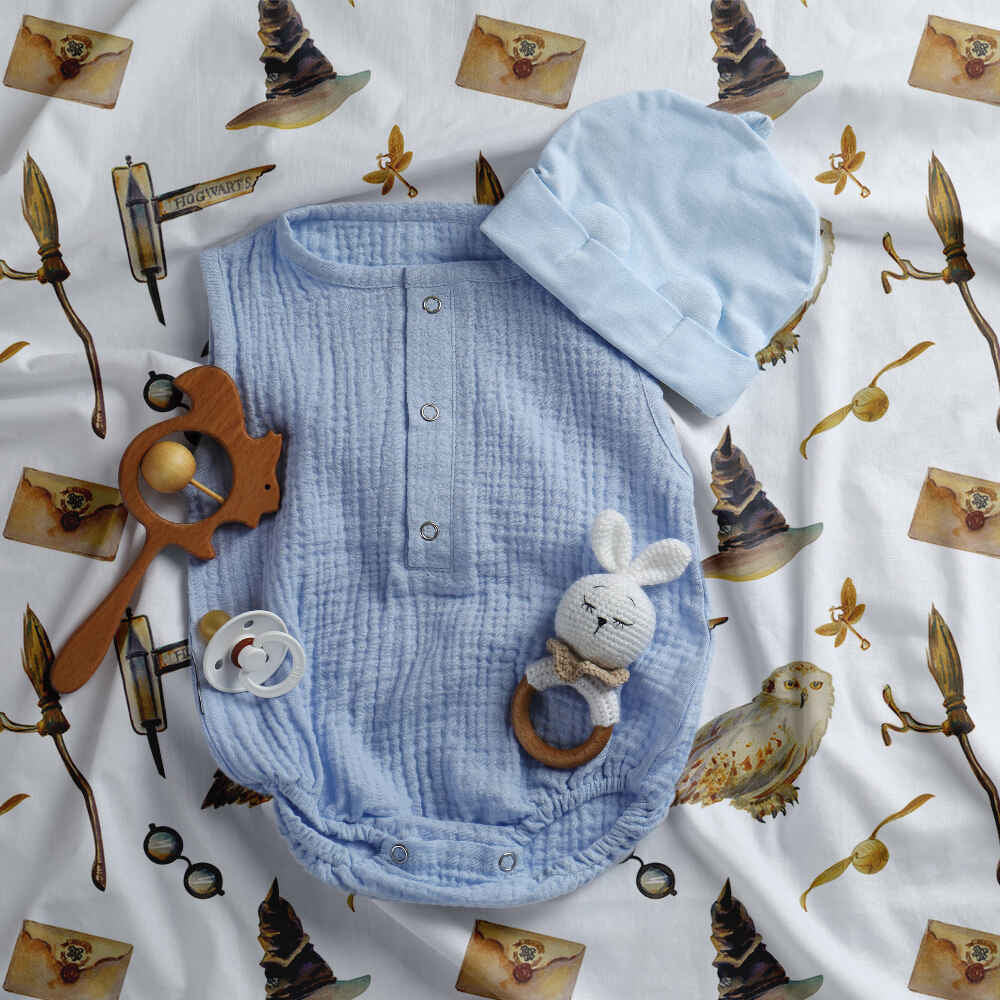 Original Therapiedecke - Baumwollbezug Weiß mit Eulen