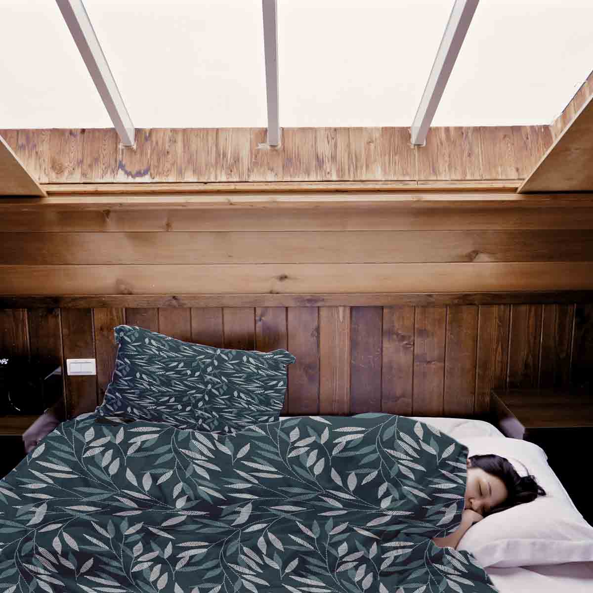 Original Therapiedecke - Baumwollbezug mit blauen Zweigen