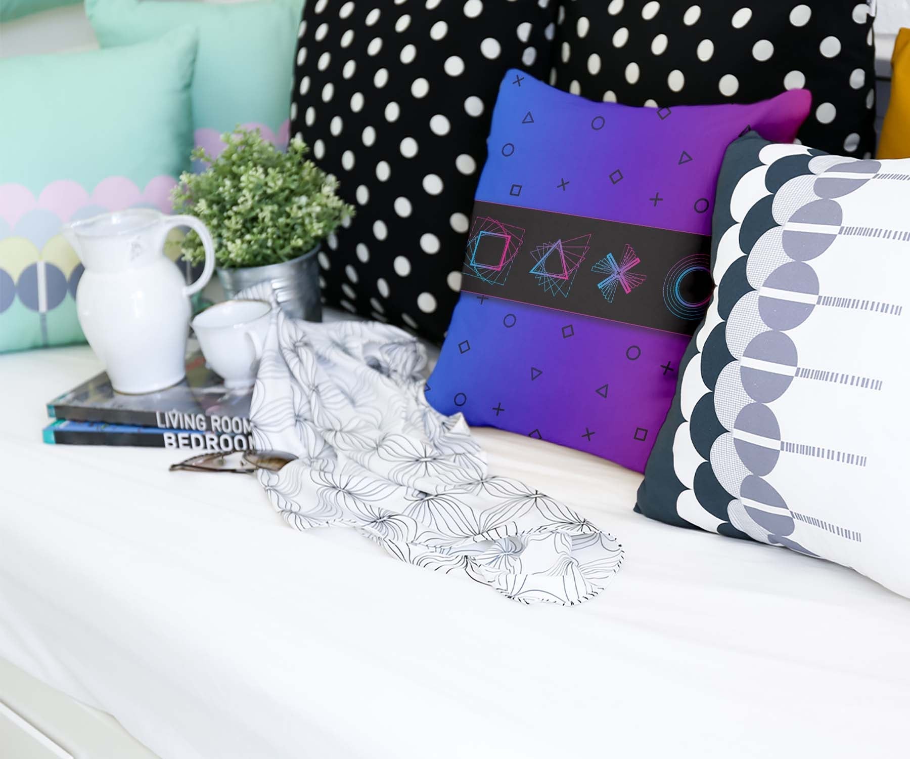 Gesundheitskissen Lila mit Formen