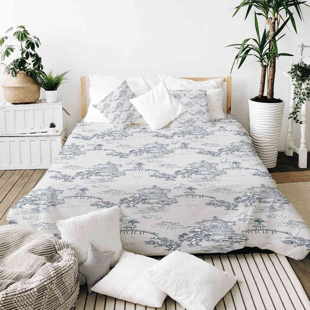 Original Therapiedecke - Baumwoll Bettwäsche Set Grau chinesische Mauer