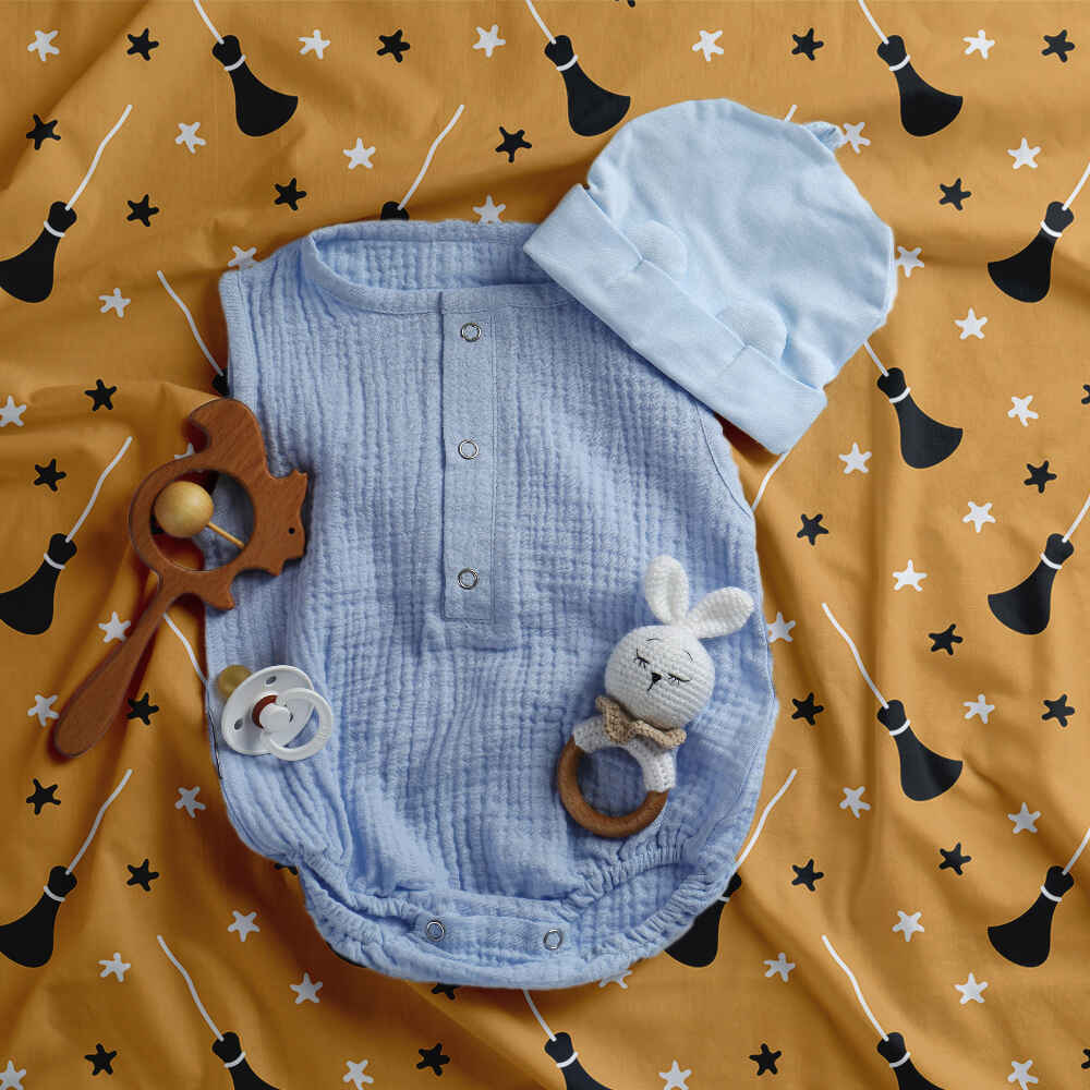 Original Therapiedecke - Baumwoll Bettwäsche Set Orange mit Potter's Besen