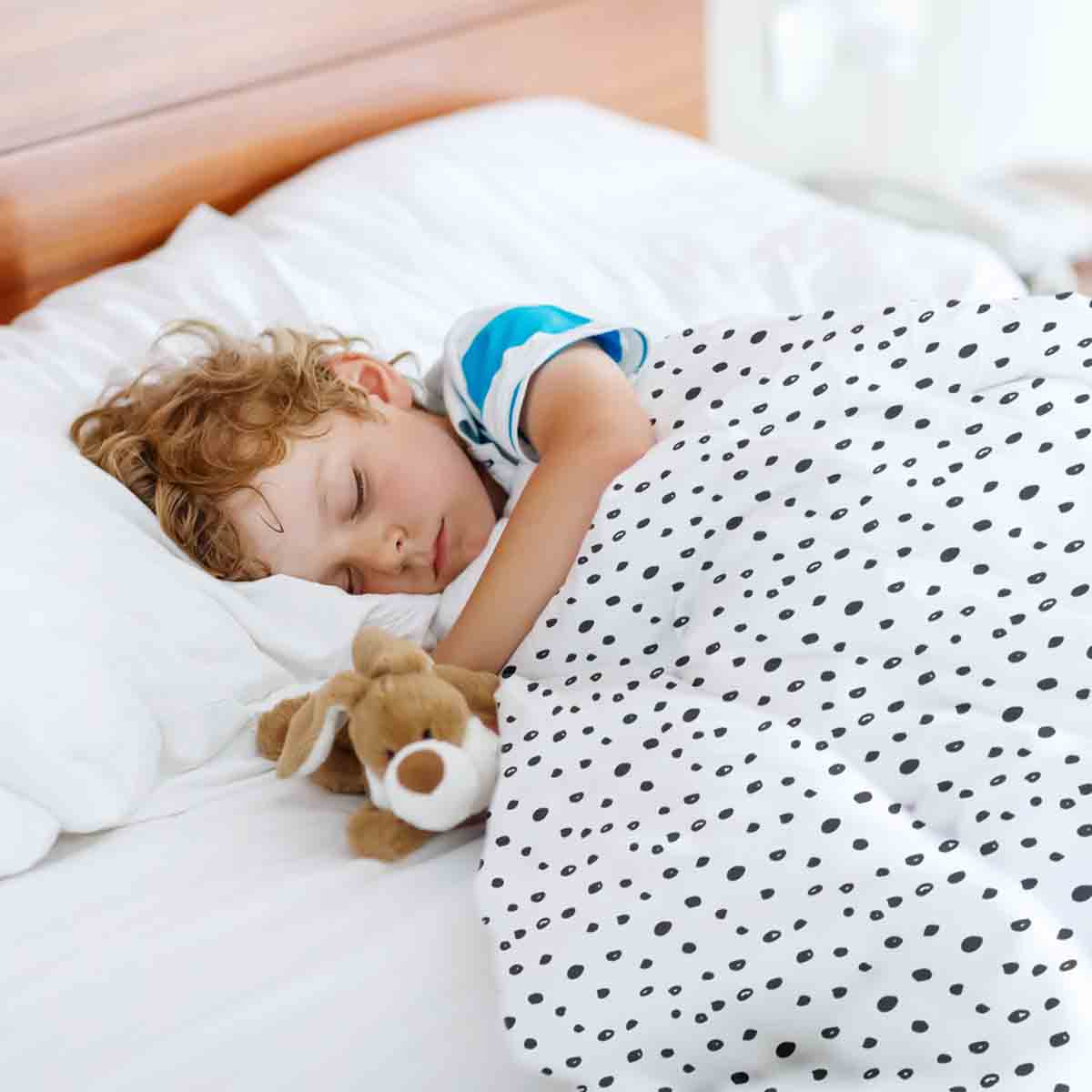 Original Therapiedecke - Baumwoll Bettwäsche Set Weiß mit vielen kleinen Punkten