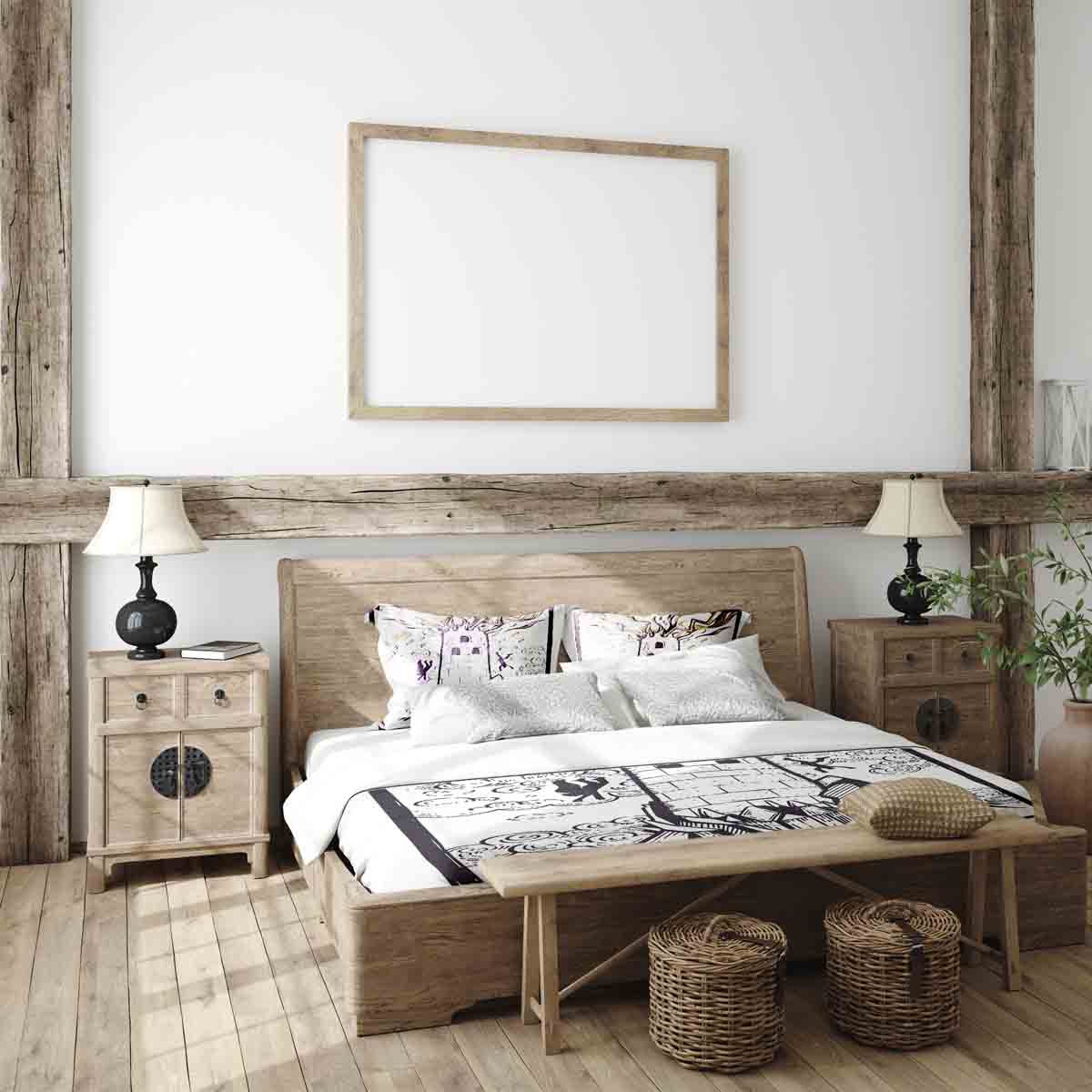 Original Therapiedecke - Baumwoll Bettwäsche Set Weiß mit Turm