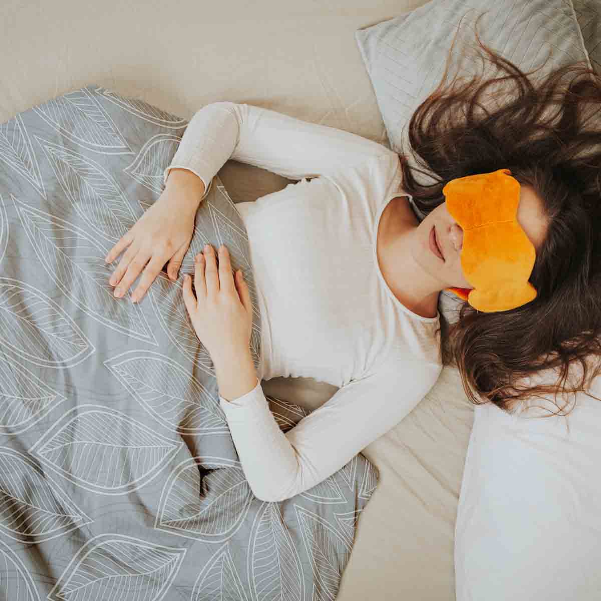 Original Therapiedecke - Baumwoll Bettwäsche Set Grau mit weißen Palmblättern