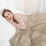 Original Therapiedecke - Baumwollbezug Beige mit Blattform Schwarz