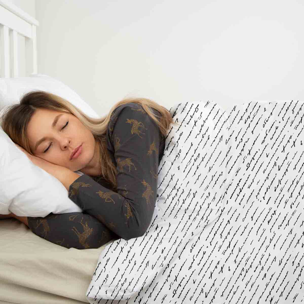 Original Therapiedecke - Baumwollbezug Weiß mit Schriftzug