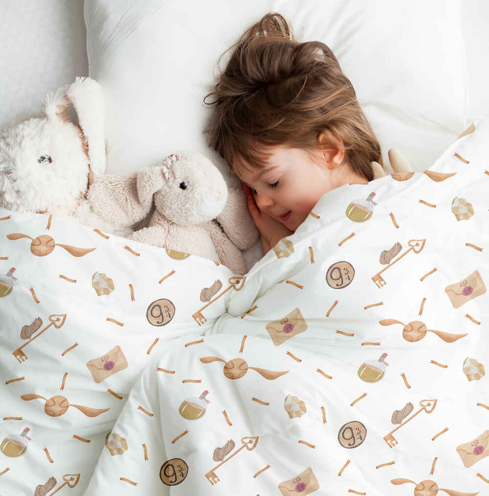 Original Therapiedecke - Baumwoll Bettwäsche Set Weiß mit Schnatz