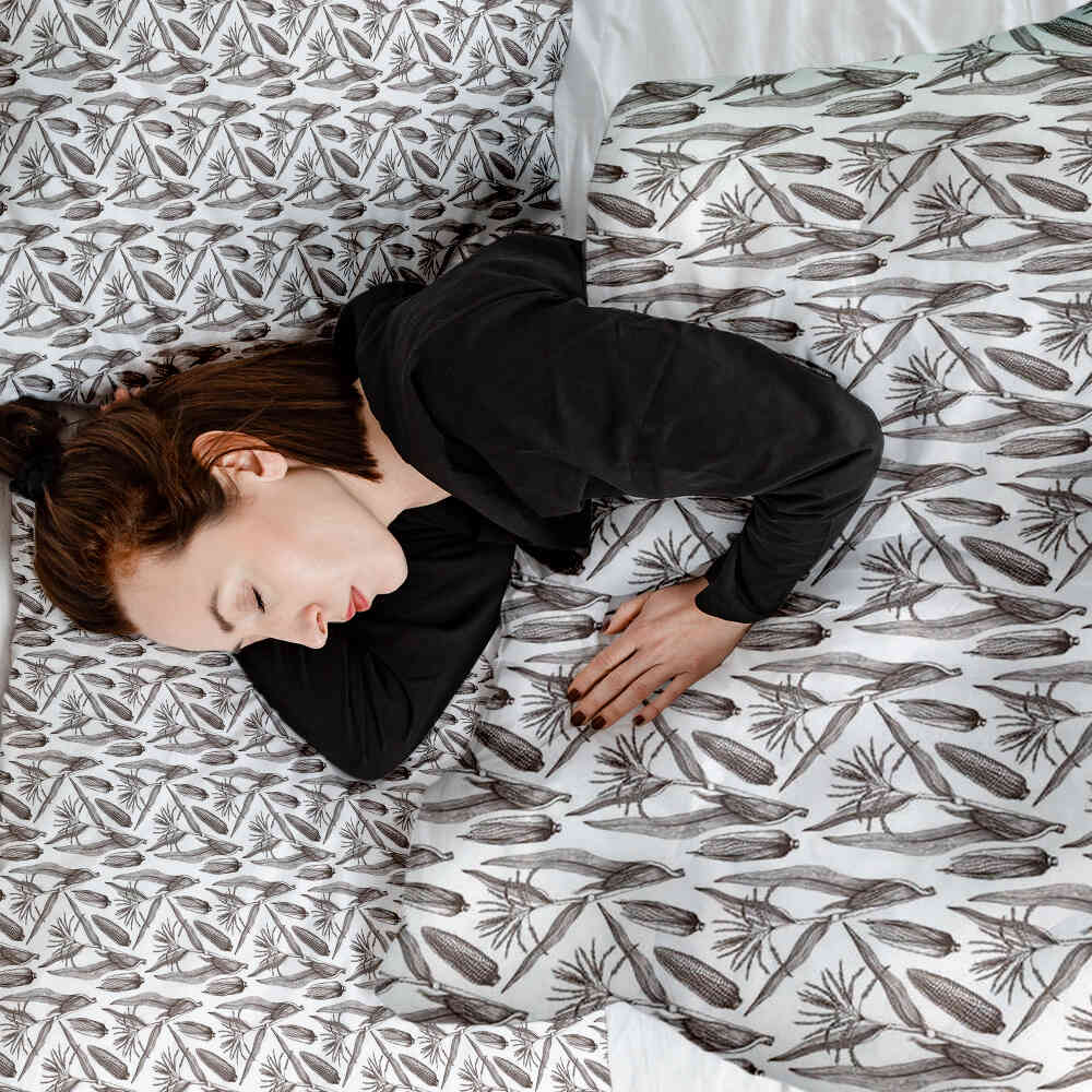 Original Therapiedecke - Baumwoll Bettwäsche Set Weiß mit Mais