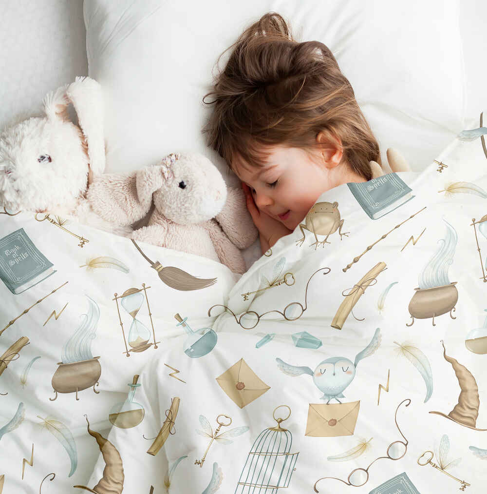 Original Therapiedecke - Baumwoll Bettwäsche Set Weiß Magische Dinge