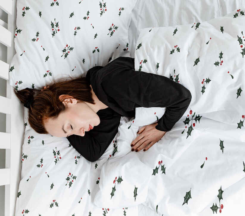 Original Therapiedecke - Baumwoll Bettwäsche Set Weiß Mistelzweige