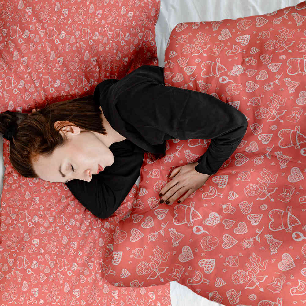 Original Therapiedecke - Baumwoll Bettwäsche Set Amor und Liebespfeil