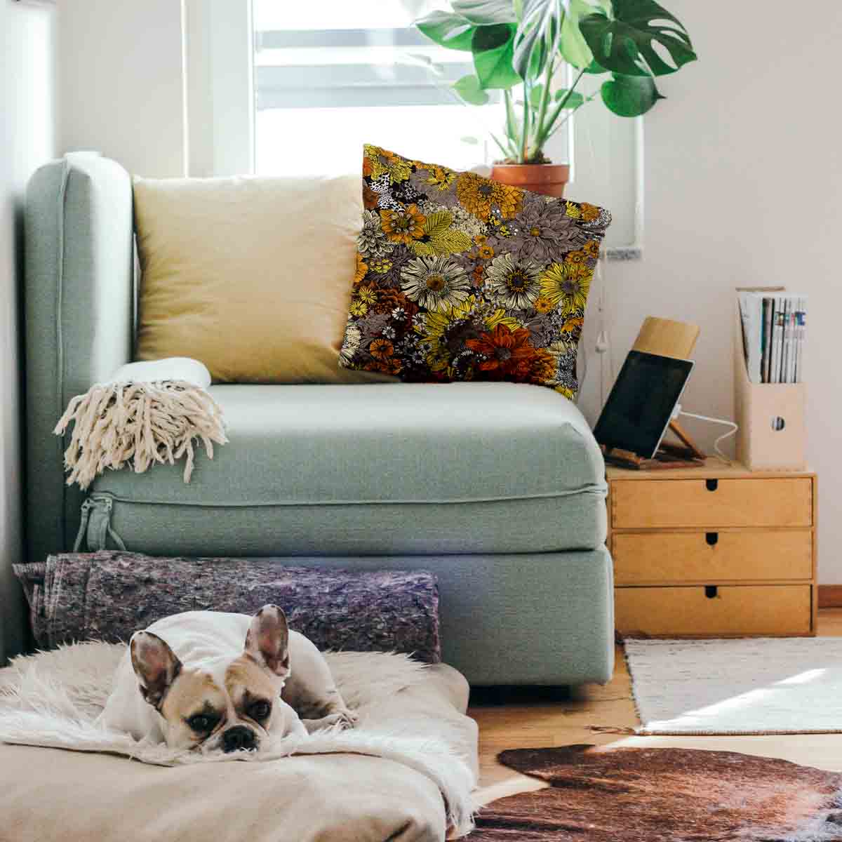 Gesundheitskissen gelbe Blumen