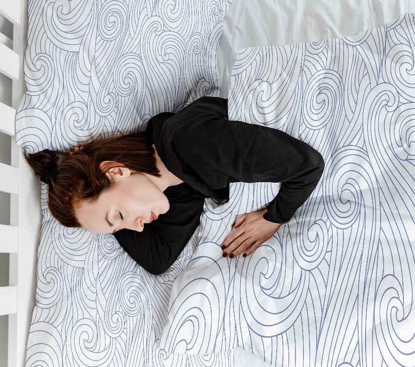 Original Therapiedecke - Baumwoll Bettwäsche Set blaue Wellen