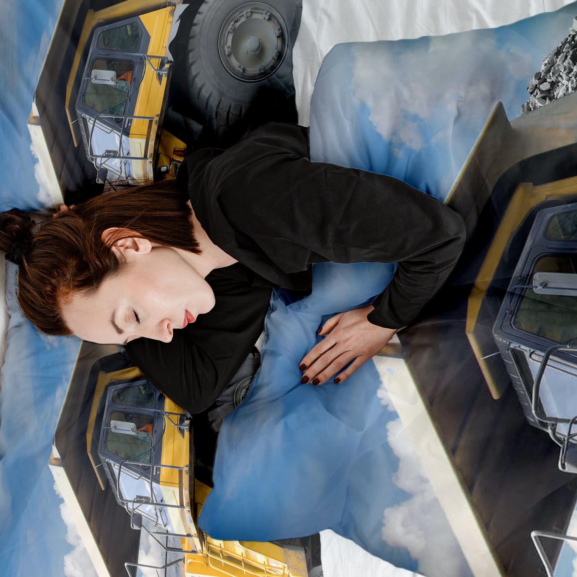 Original Therapiedecke - Baumwoll Bettwäsche Set Gelber LKW