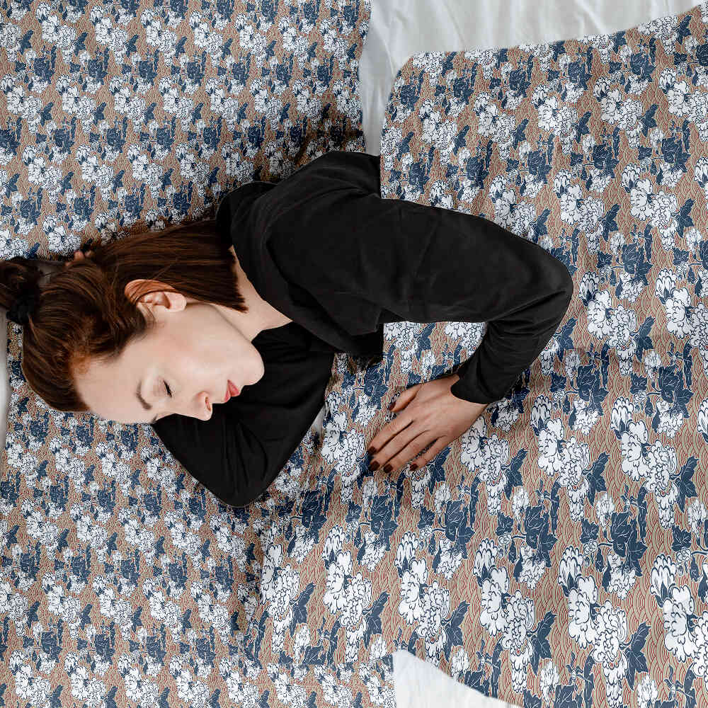 Original Therapiedecke - Baumwoll Bettwäsche Set mit Blüten