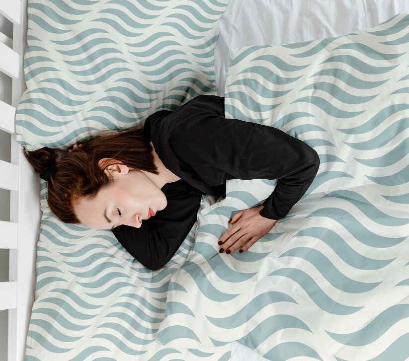 Original Therapiedecke - Baumwoll Bettwäsche Set abstrakte Wellen