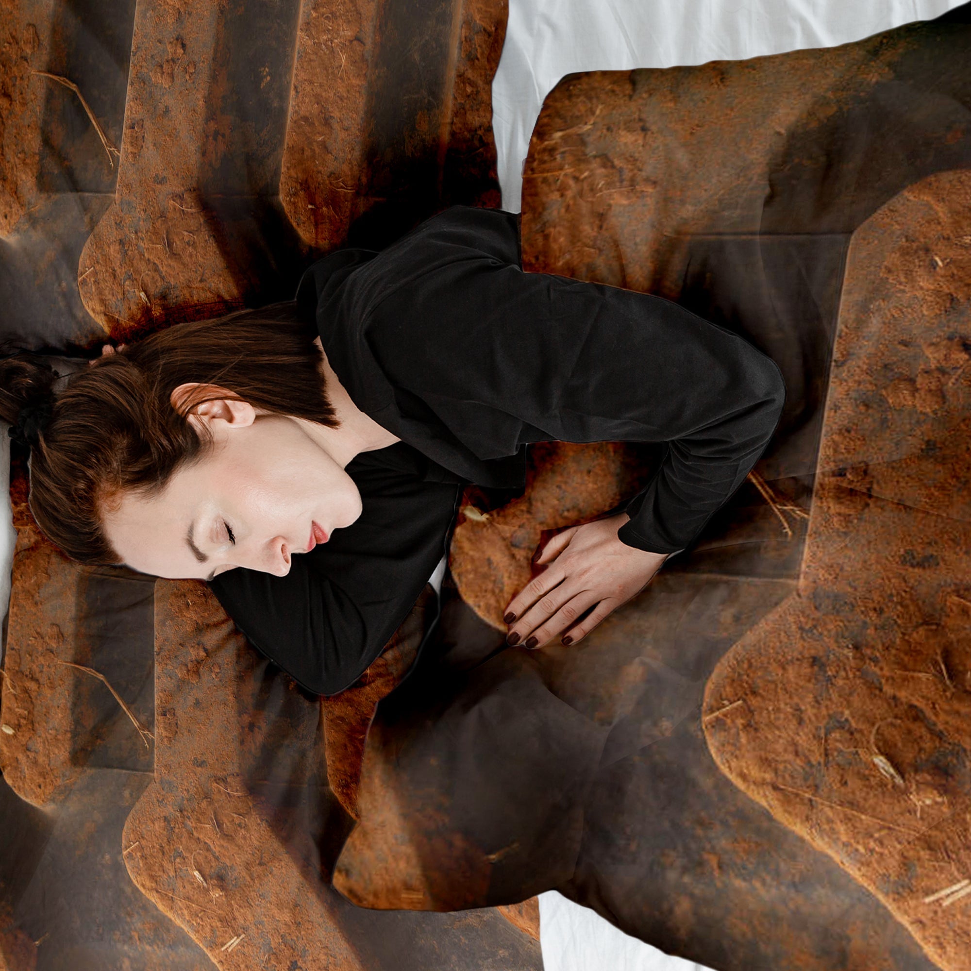 Original Therapiedecke - Baumwoll Bettwäsche Set Braune Erde