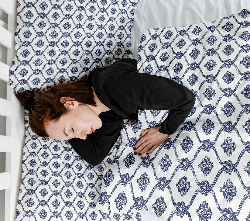 Original Therapiedecke - Baumwoll Bettwäsche Set blaues Seemannsmuster