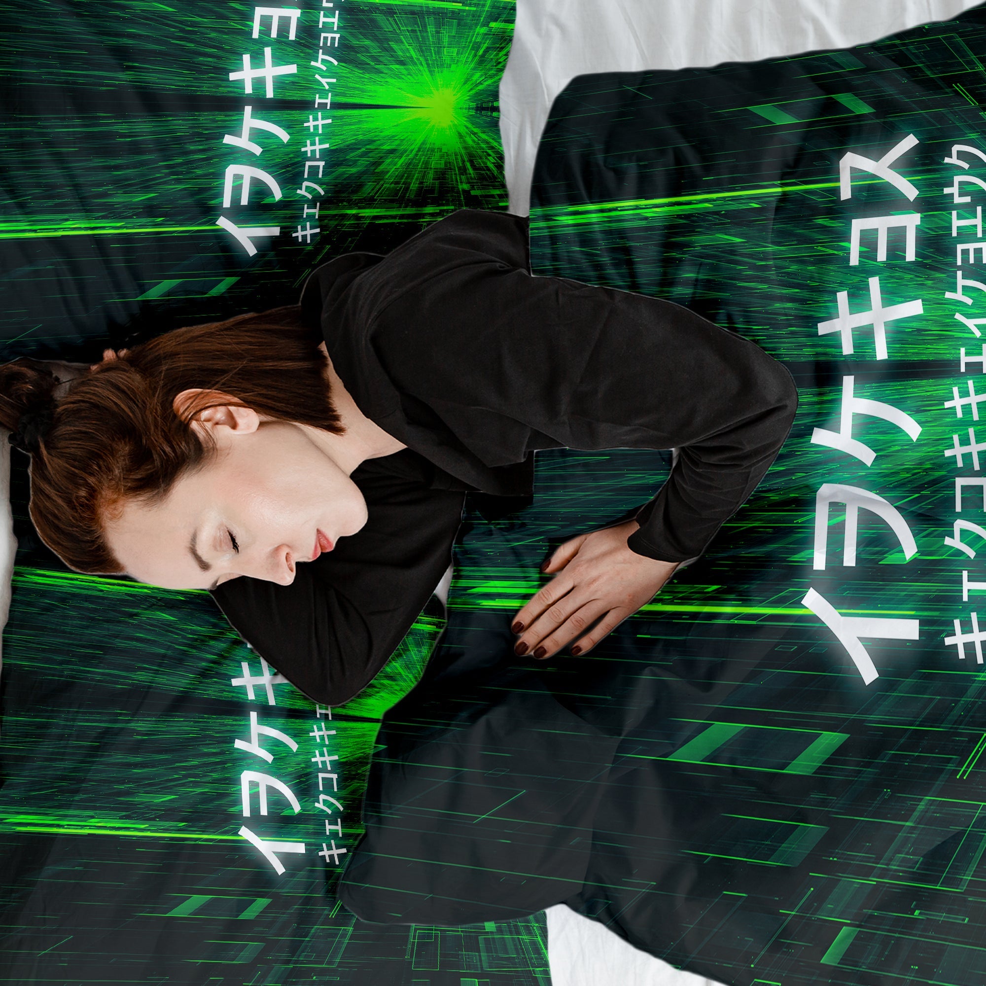 Original Therapiedecke - Baumwoll Bettwäsche Set mit chinesischem Schriftzug