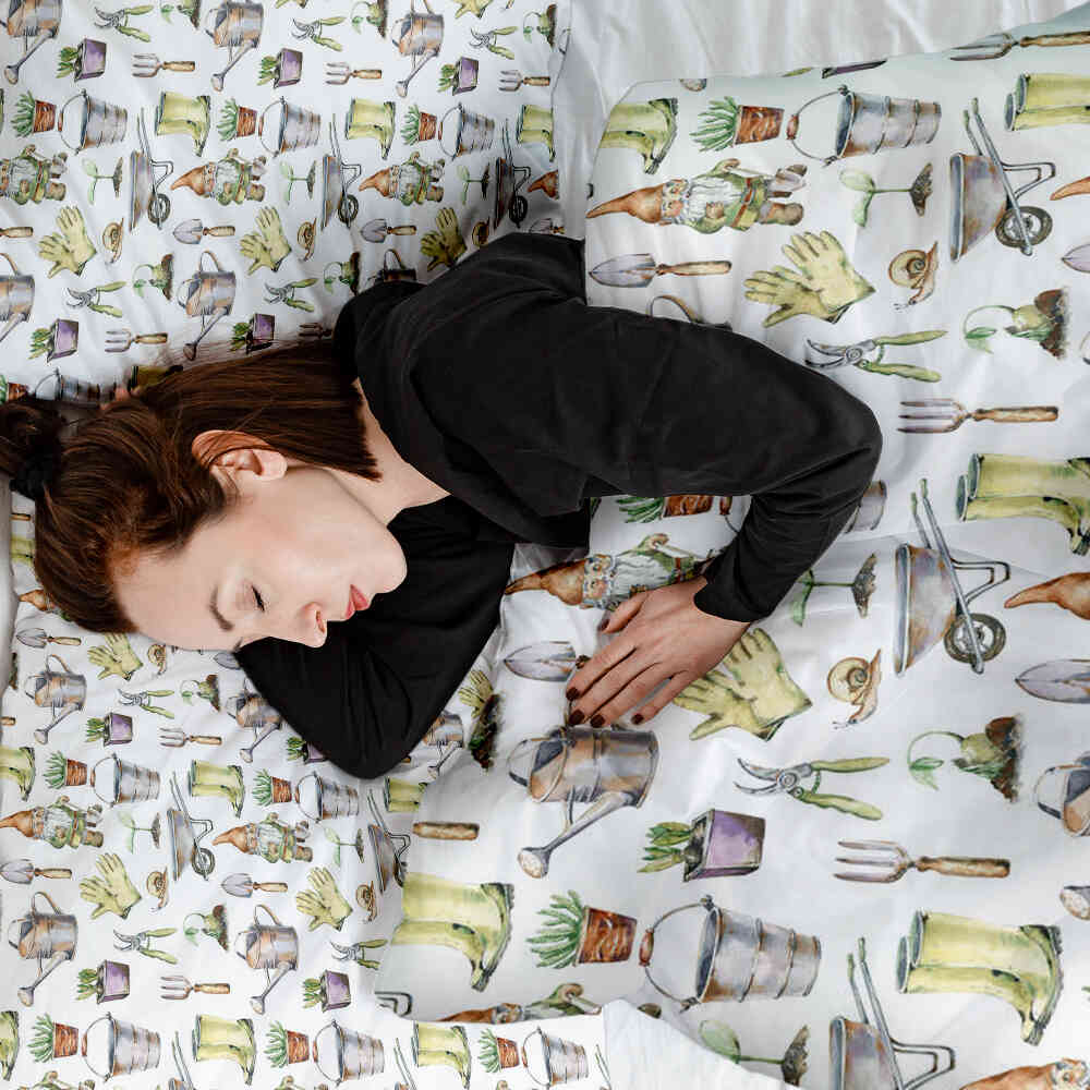 Original Therapiedecke - Baumwoll Bettwäsche Set Weiß Gartenarbeit